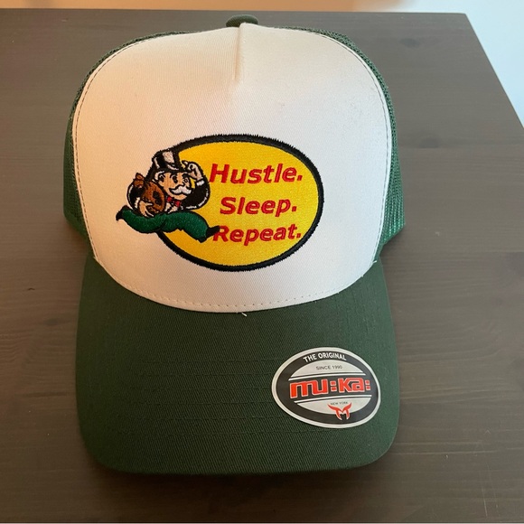 Other - Trucker Hat with Hustle Sleep Repeat Patch - NWOT